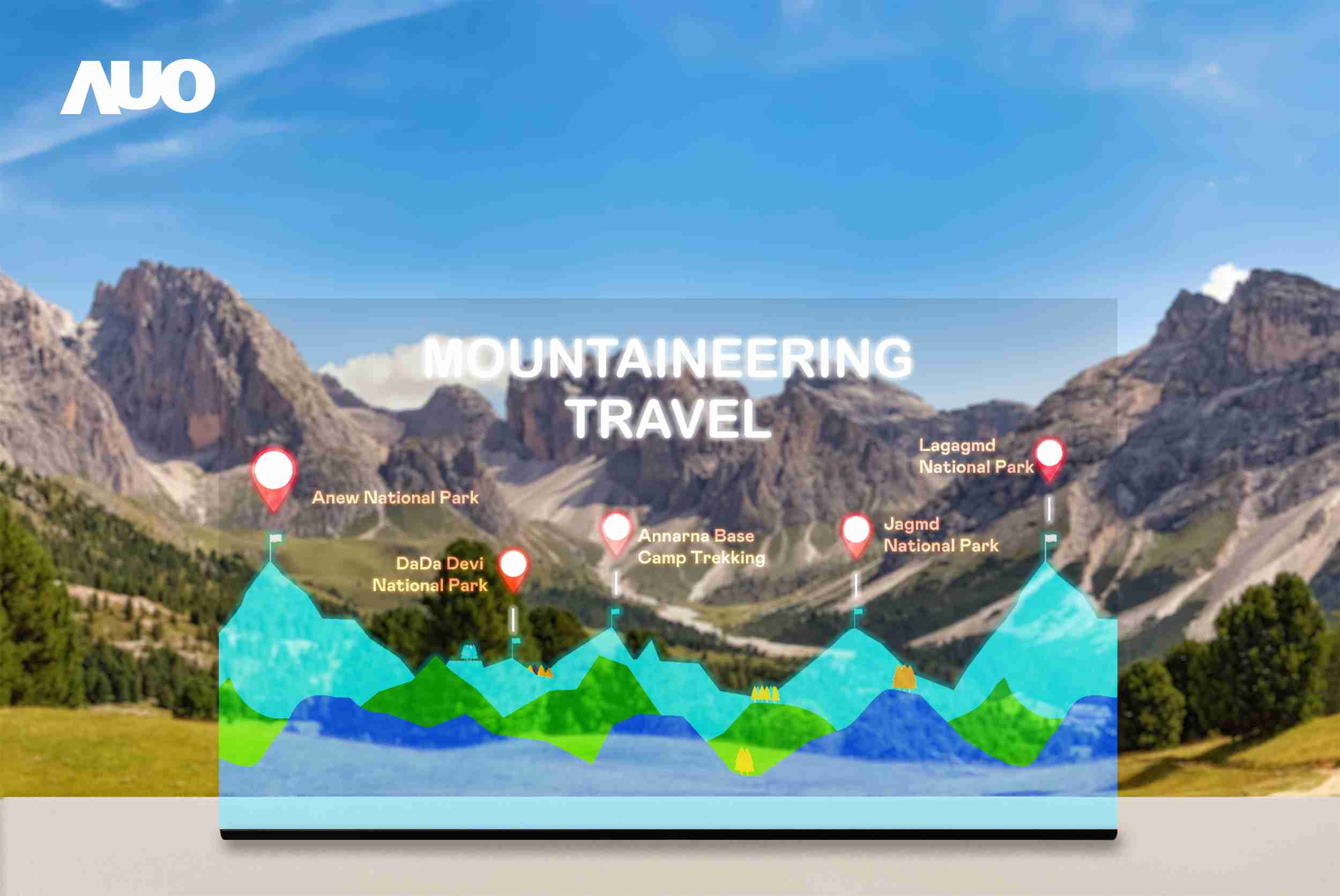 口袋牛店展示全球单片尺寸最大(*)42吋透明Micro LED显示器拼接而成的〝64吋透明Micro LED显示器〞，，具备高透明度、、、、1,000 nits高亮度、、广色域、、采用三边无边框的无缝拼接等多重特色，，，，呈现超高清、、、、细腻画质而不遮挡后方视觉，，，满足层峰需求，，，可广泛运用于零售、、、艺术展览或商业空间等场域